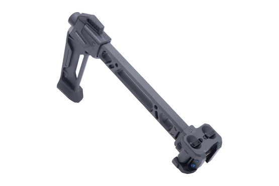 This folding stabilizing brace is compatible with M1913 Picatinny rails.